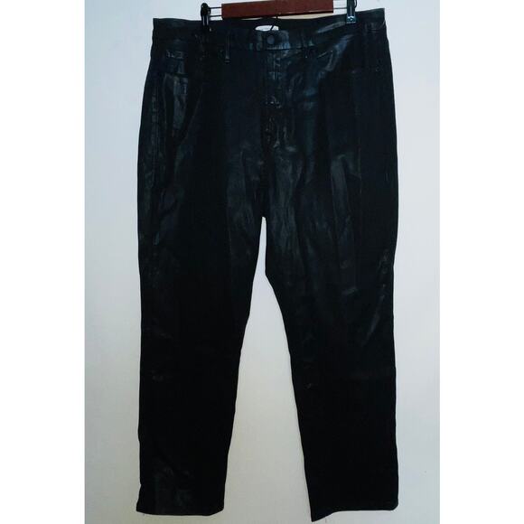 NWT Good American Coated High Rise Jeans - Women's Size 22 -‎ Organic Cotton - Picture 1 of 13